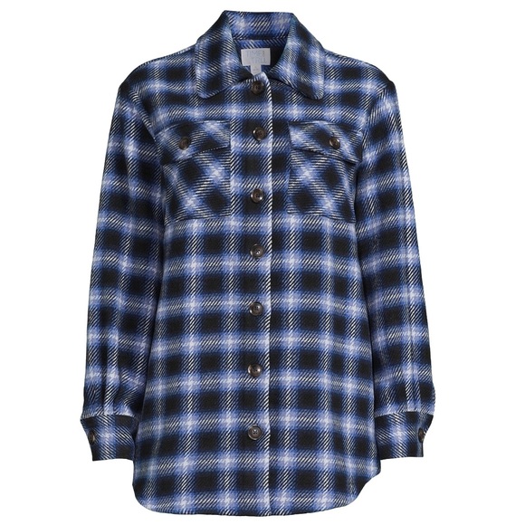 Blue plaid Shacket - Picture 1 of 8